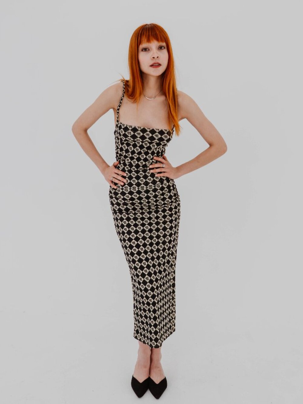 NWT NANUSHKA ALEXA MESH ARGILE MONOGRAM MAXI DRESS -XXS